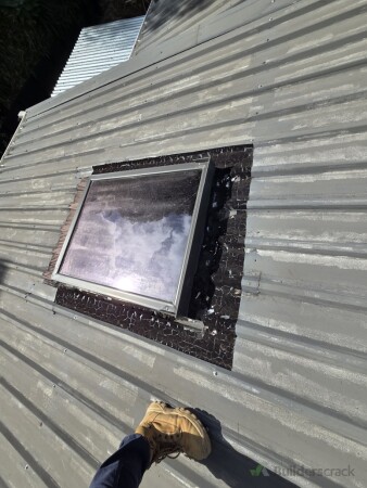 Cracked butyl tape after temporary repair