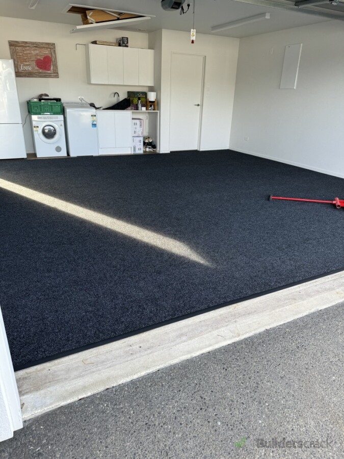 Garage carpet with  35mm PVC finishing strip