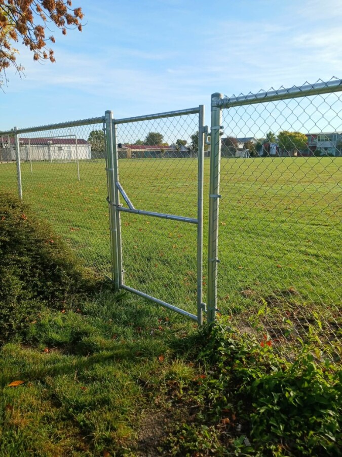 Chain link fence and gate