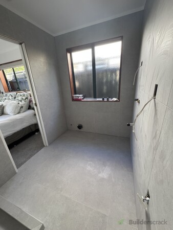 Fully tiled bathroom