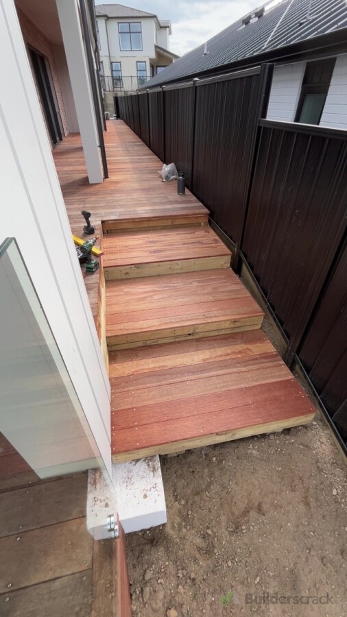 Wide tread Kwila stairs