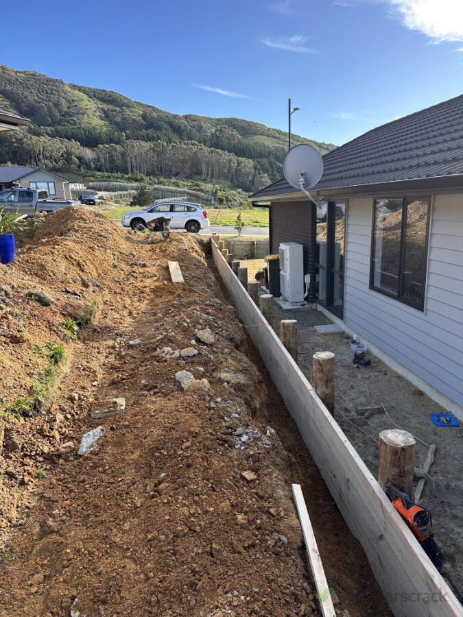 31 meter retaining wall that we built