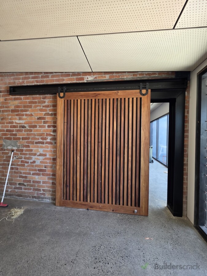 made the barn door using hard wood