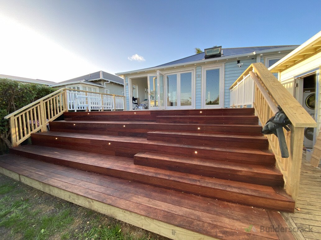 Step lights on this deck make such a difference.