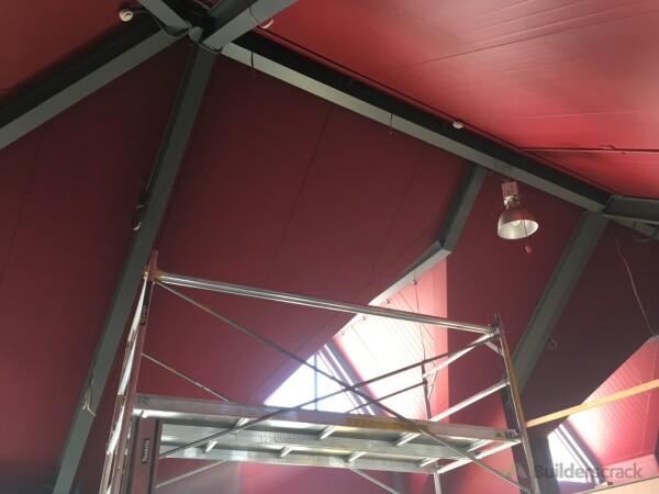 Painting the Red ceiling and Gray beams
