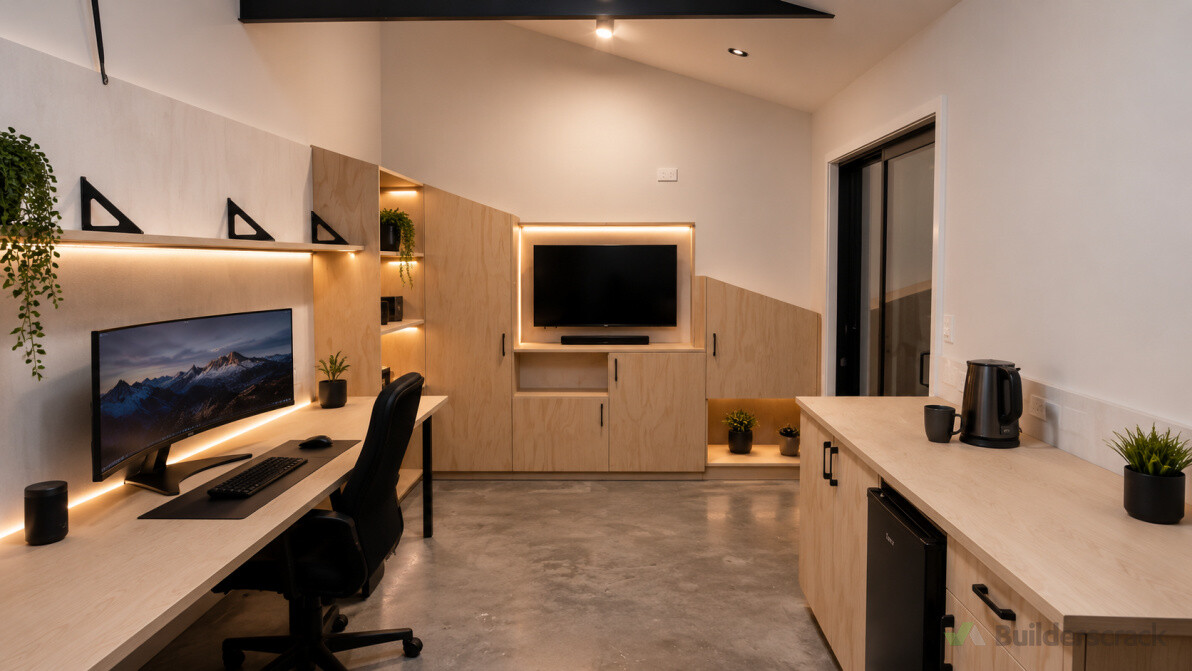 Garage office cabinetry