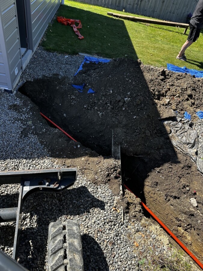 electrical services trench we dug