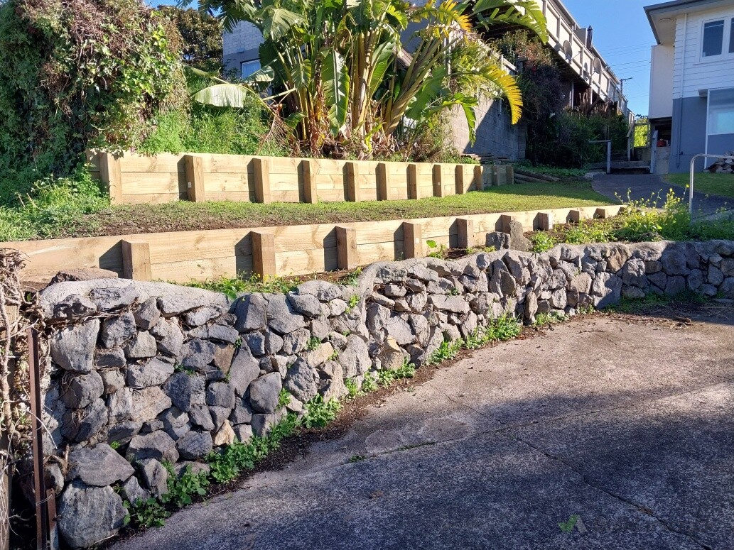 New timber retaining walls
