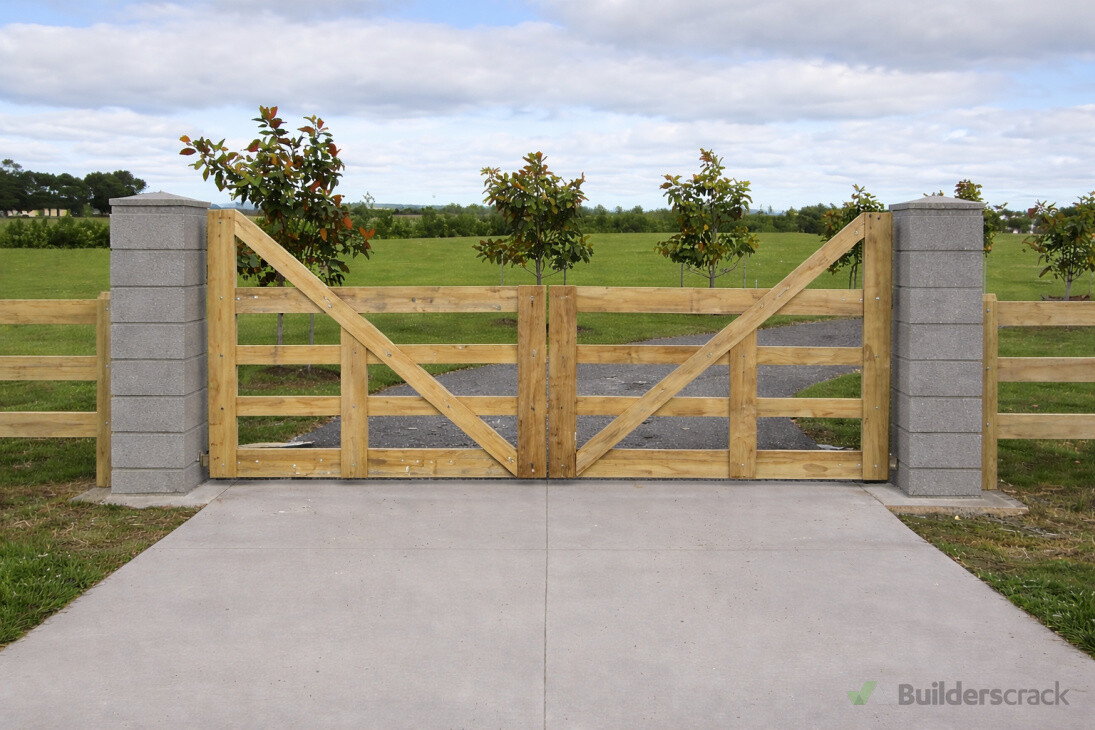 Timber driveway gates