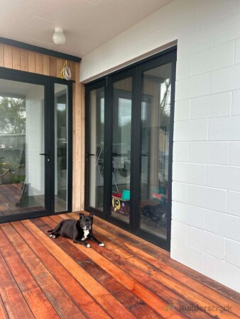Installed bifold doors and front entrance door