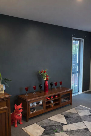 Completed residential feature wall with a smooth, even finish.