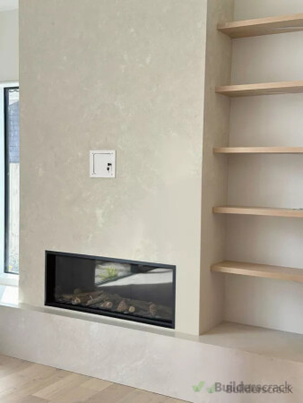 Fireplace feature wall finished with careful cutting-in and clean presentation.