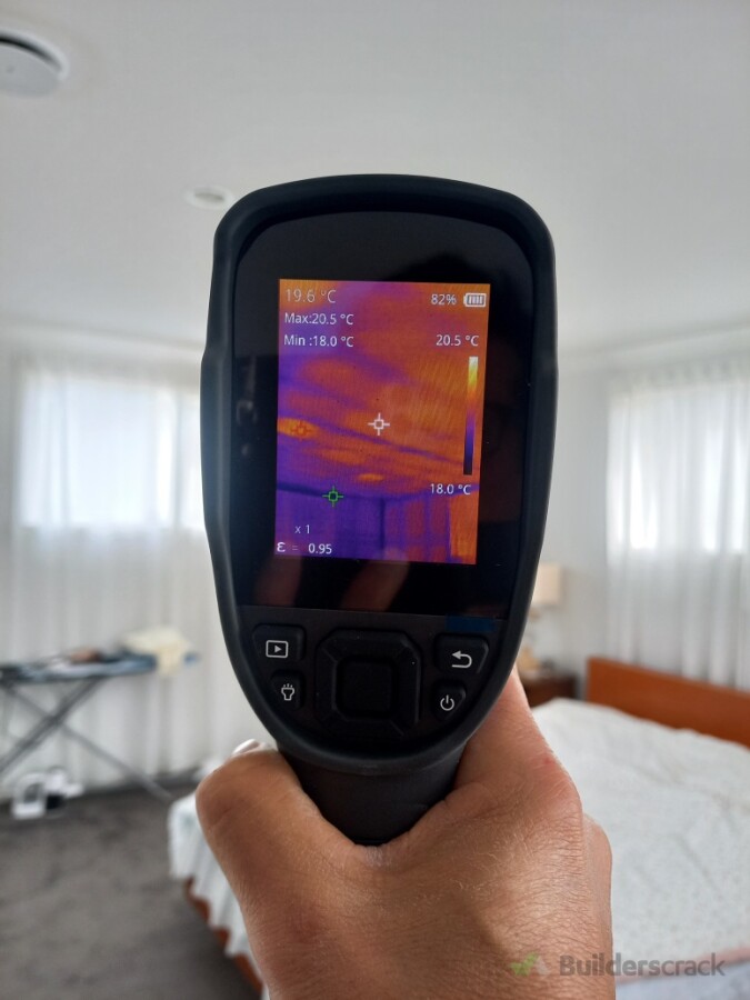 Thermal imaging is where we start, not where we stop. It flags temperature anomalies worth a closer look — then we confirm with moisture testing.