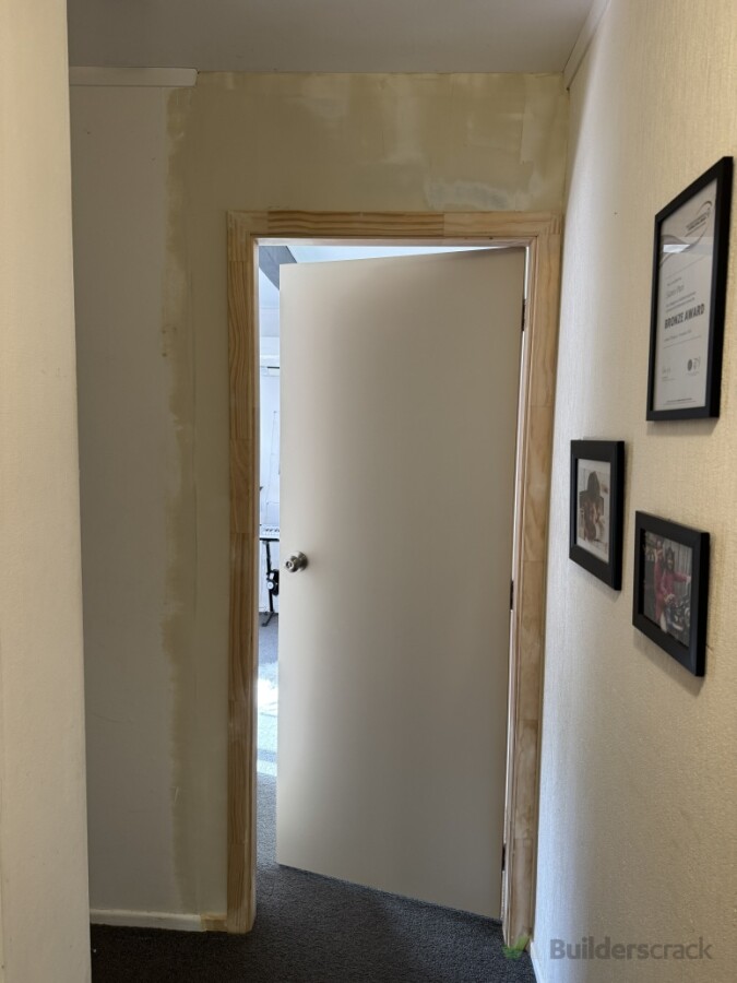 Supplied, framed and installed bedroom door to replace temporary sliding door