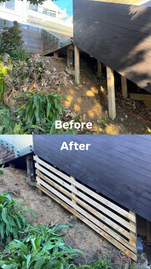 Installing railings under stairs