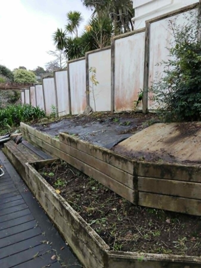 Garden bed cleared