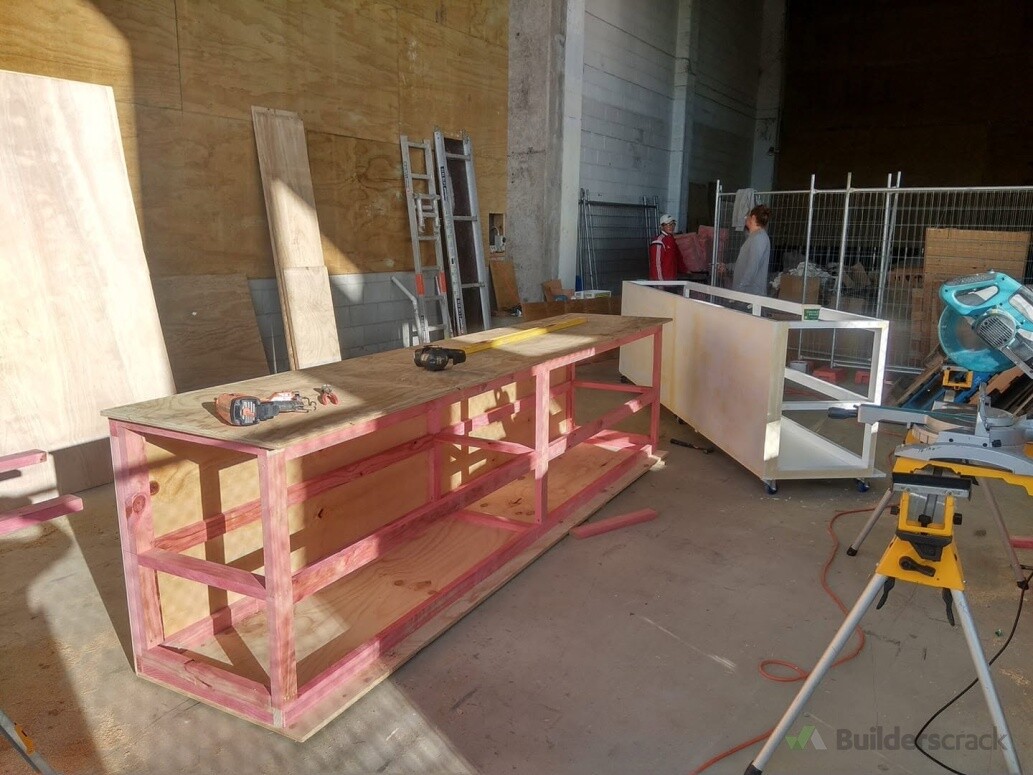 Building a cabinet.