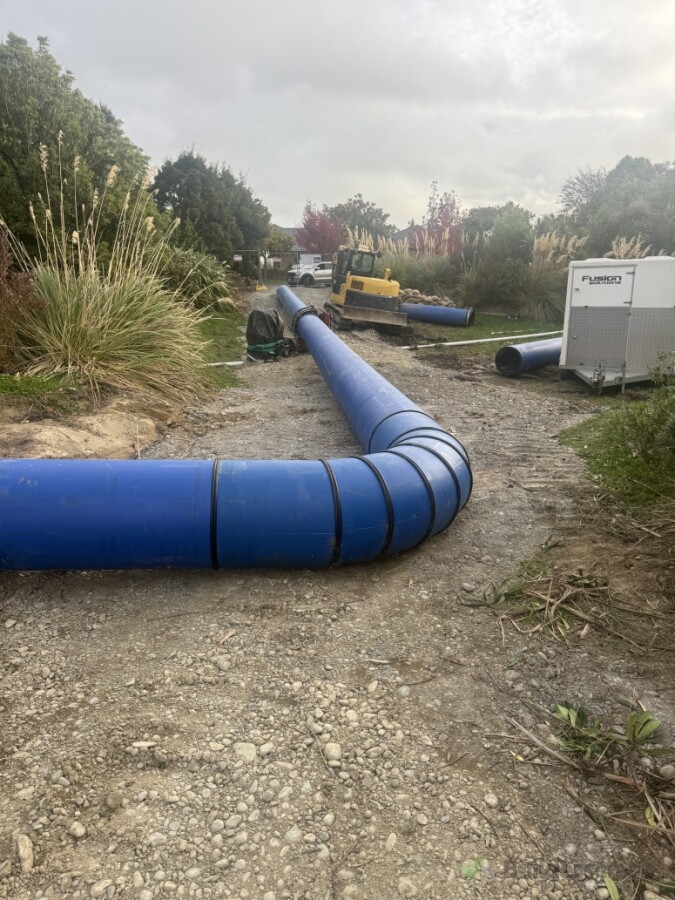 Large diameter bypass pipe for liffys stream upgrade in Lincoln