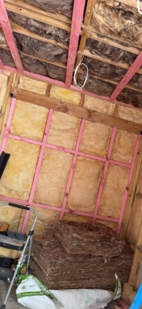 Removing old window. Insulation added to Ceiling, walls and underfloor