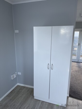 Old storage cabinet, used as a makeshift pantry