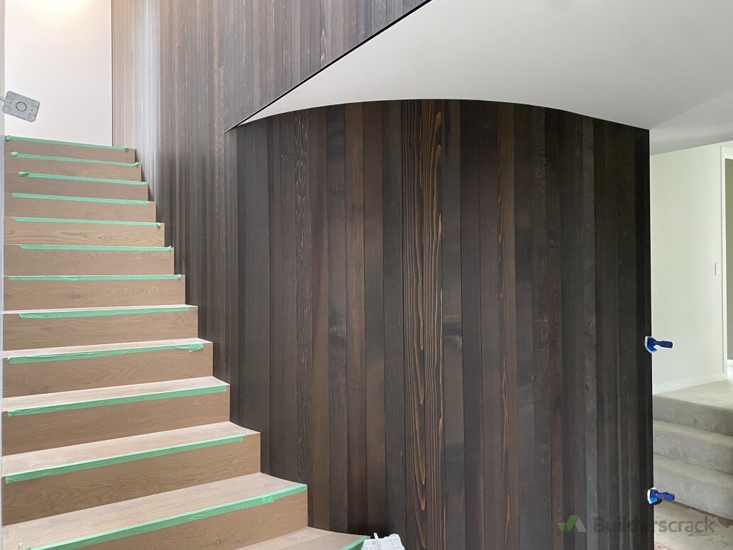 Cedar clad stairwell
