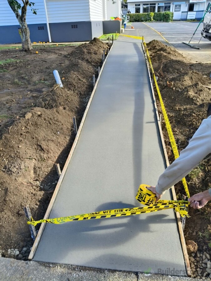 Newly laid concrete