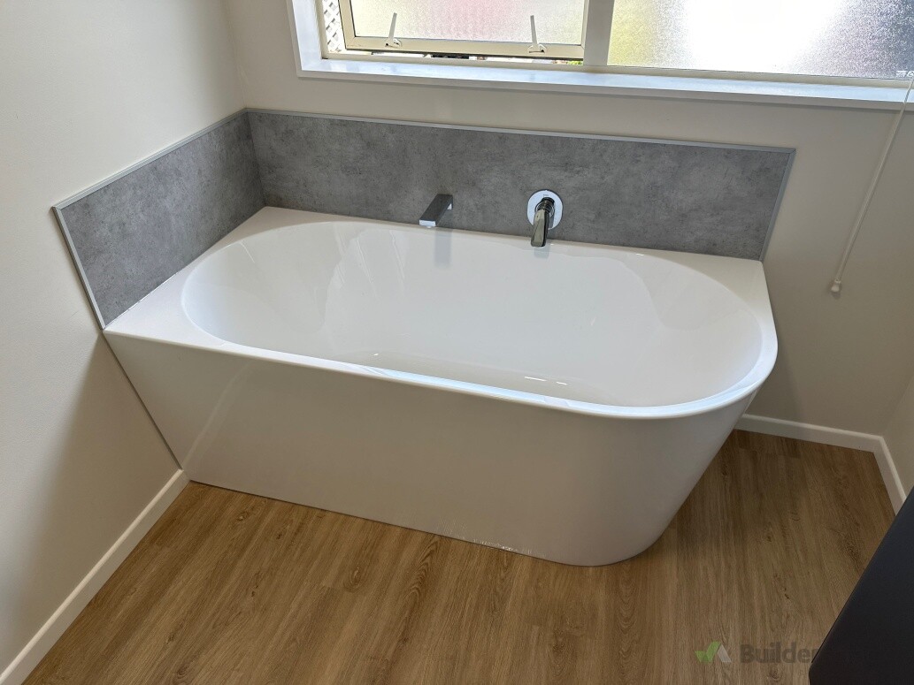 New bath install with splashback