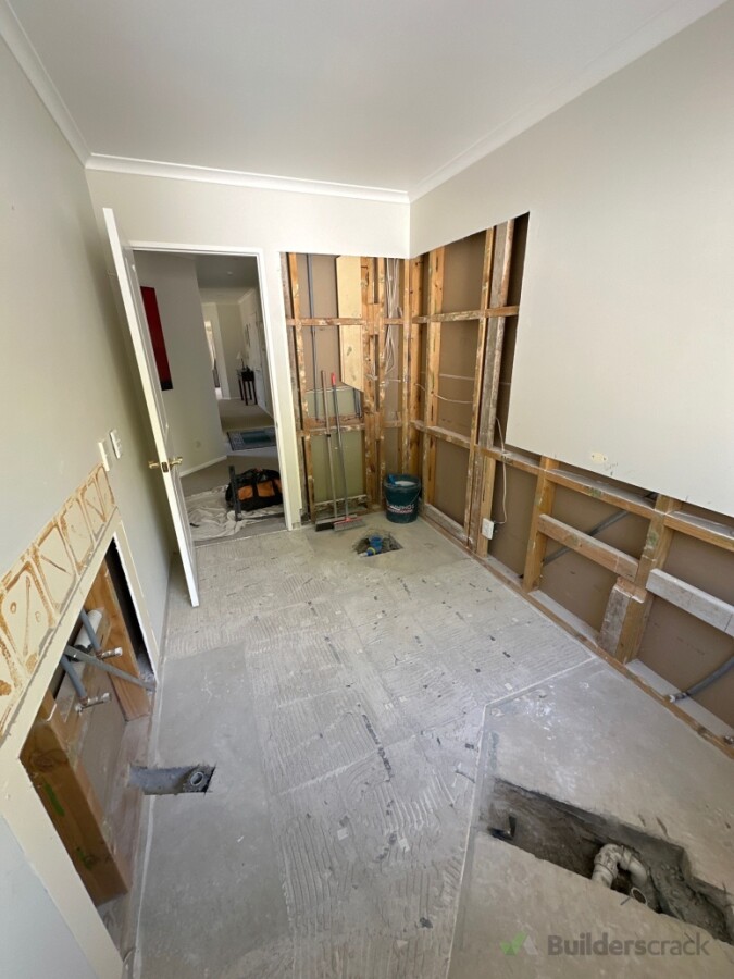Cut gib where needed and alter pipes