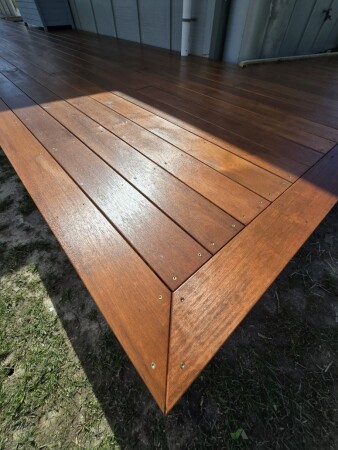 Closer view of neat cuts and screw lines