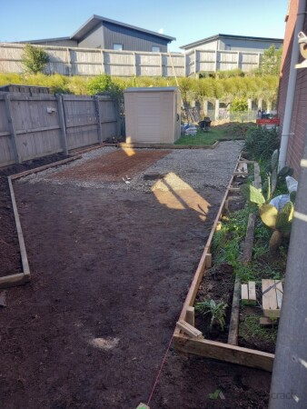 This job will be a patio area with exposed pebble