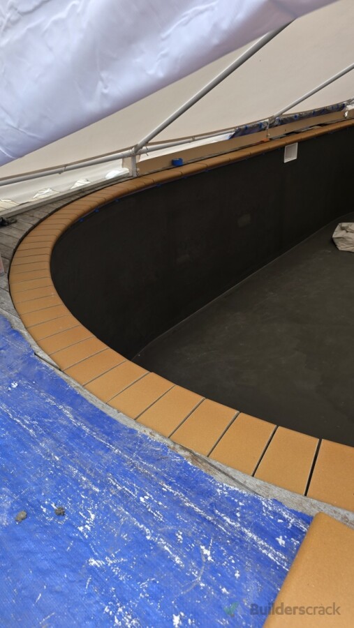 Pool Coping Tiles Laid