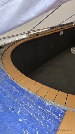 Pool Coping Tiles Laid