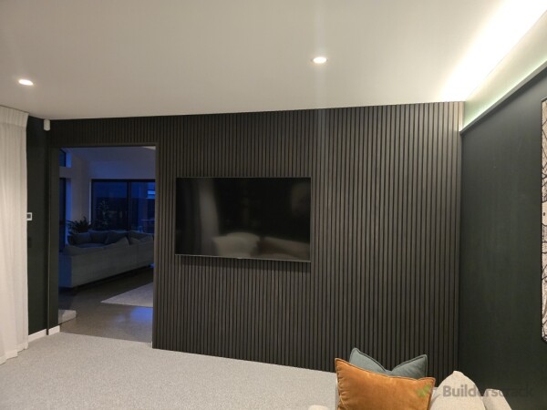 finished media room