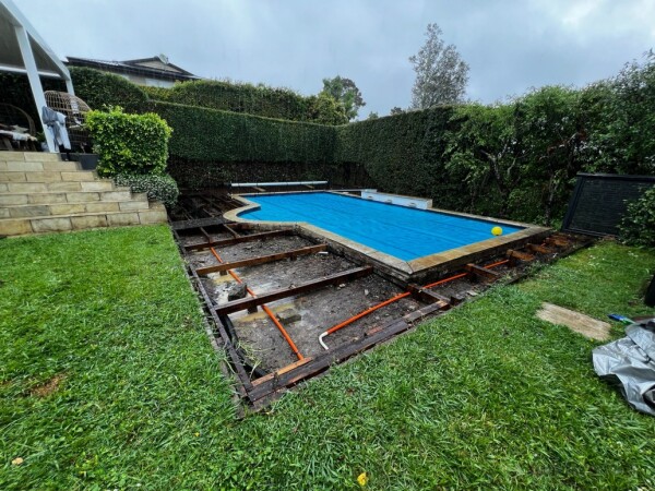 The old decking is removed