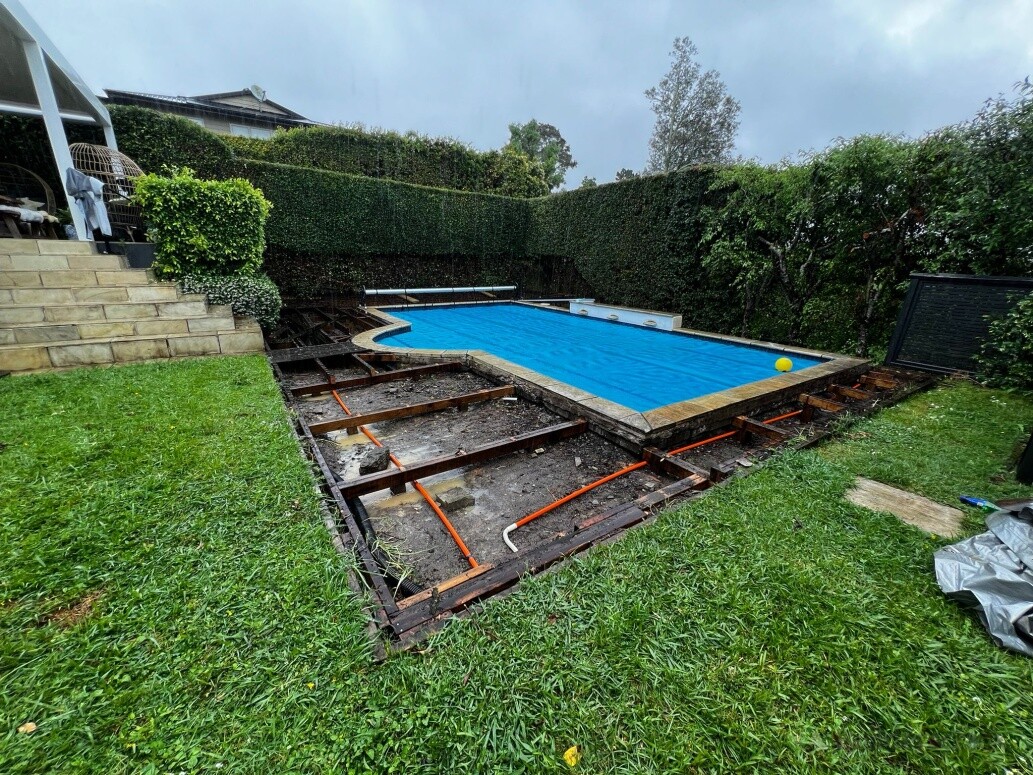 The old decking is removed