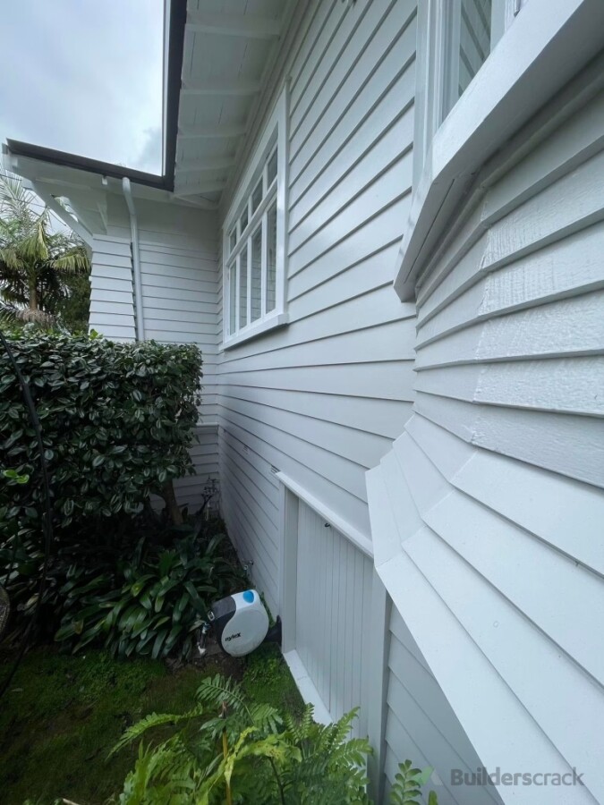 Exterior weatherboard house painting