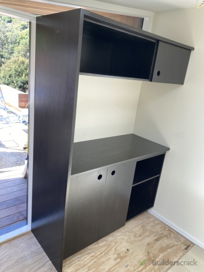 Custom made plywood cabinetry for home office project