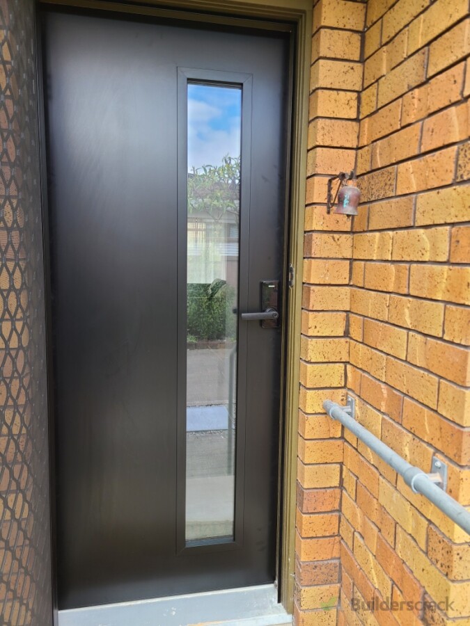 front door and lock supplied and installed