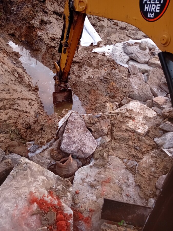 Drainage than fill to carpark finish