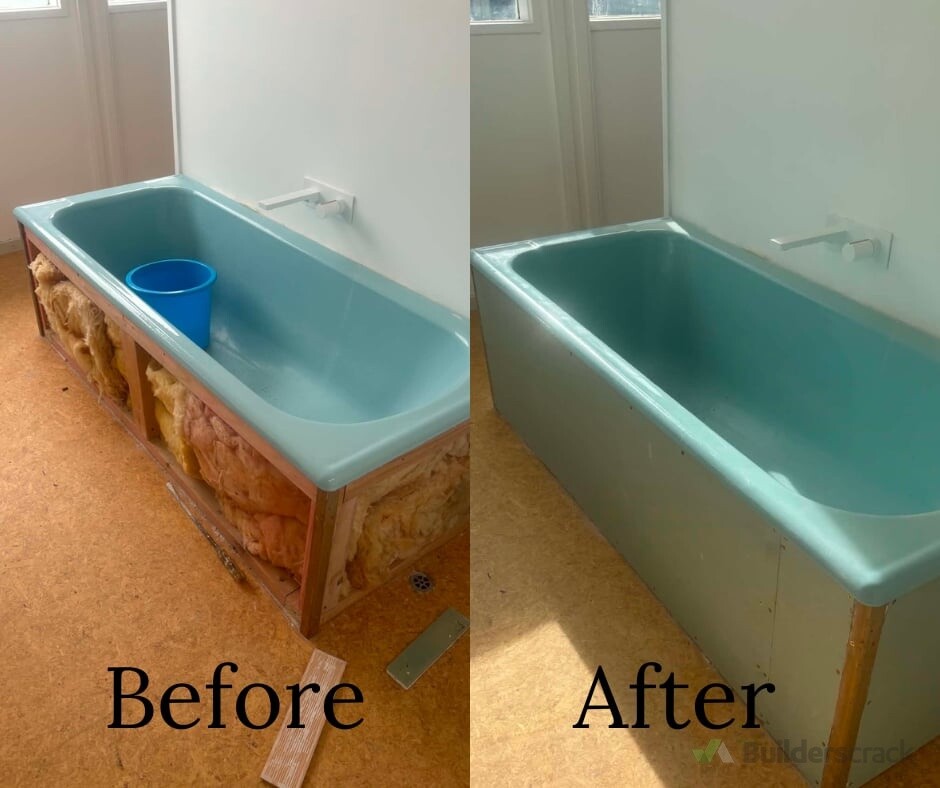 Bath lining completed.  Lined around the existing bath to close in the framing and leave it ready for the next stage of the bathroom work.  📩 Get in touch for small repairs, maintenance and carpentry jobs around the home.