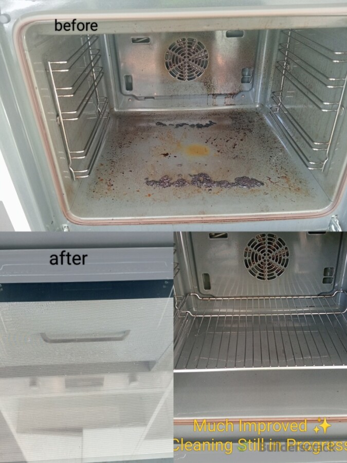 Oven Cleaning in progress