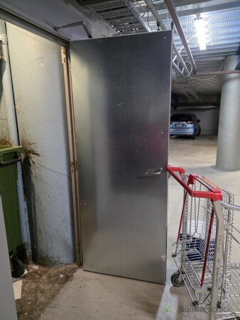 Door with protection fitted