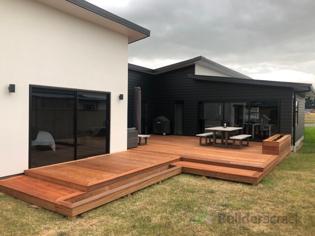 Outdoor decking and seating area.
