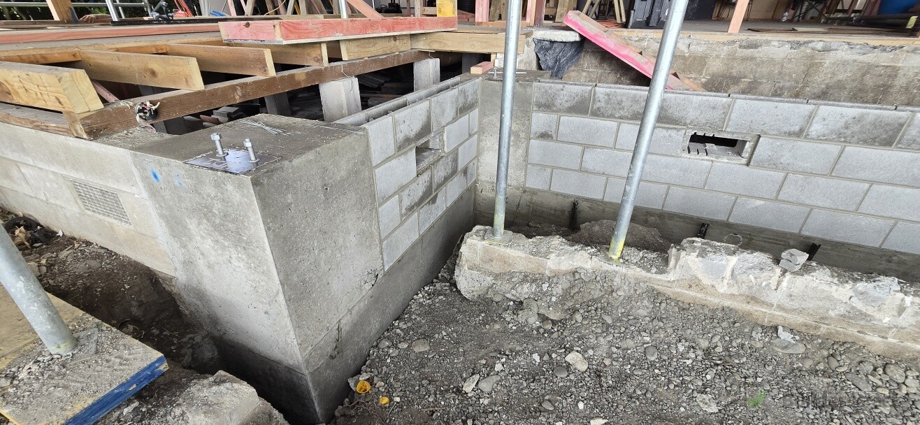 New footing and pads for structual steel