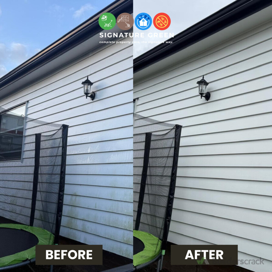 Weatherboard house wash with a fresh, clean result