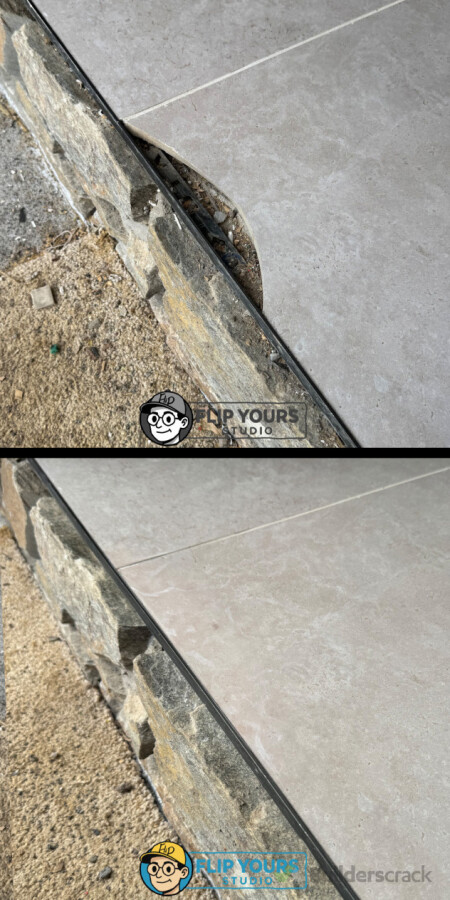 Tile repair with colour matching