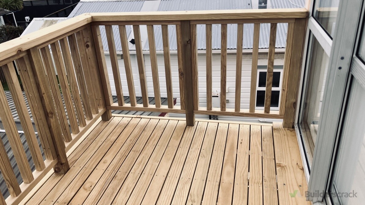Balcony deck and balustrade