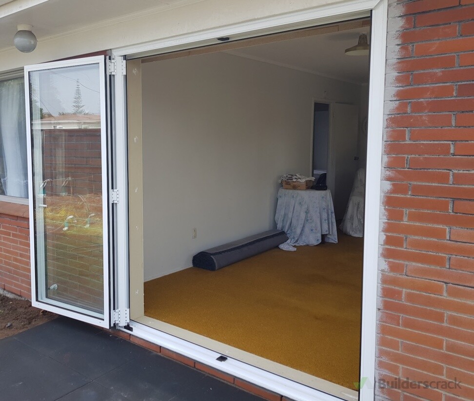 After - Cut wall down to floor, Fit Bifold
