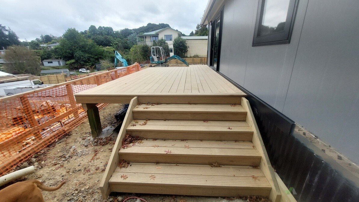 Entry stairs and deck
