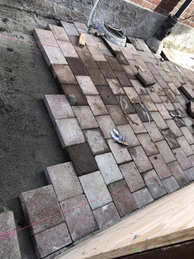 Brick down paving